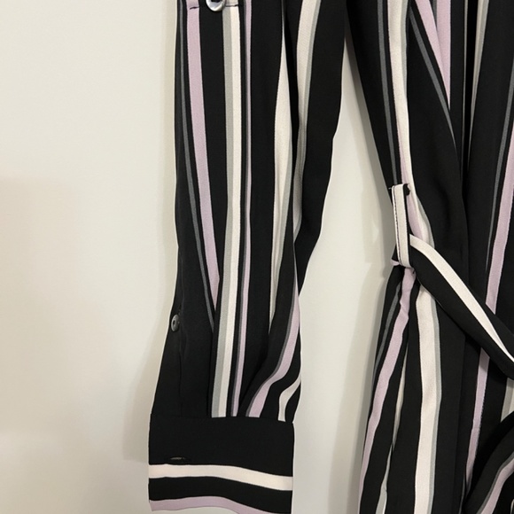 Melanie Lyne Striped Belted Midi Shirt Dress Size 6 - Picture 10 of 12